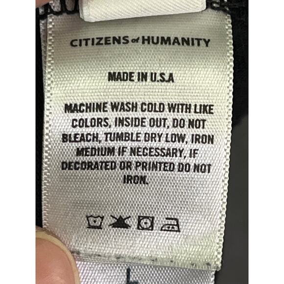 Citizens of Humanity Black Sleeveless V-Neck Muscle Tee Top Cotton Size L USA - Picture 8 of 8